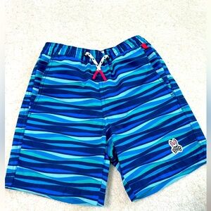 Boys (sz 5/6) Psycho Bunny Dover swim trunks in Marine Blue